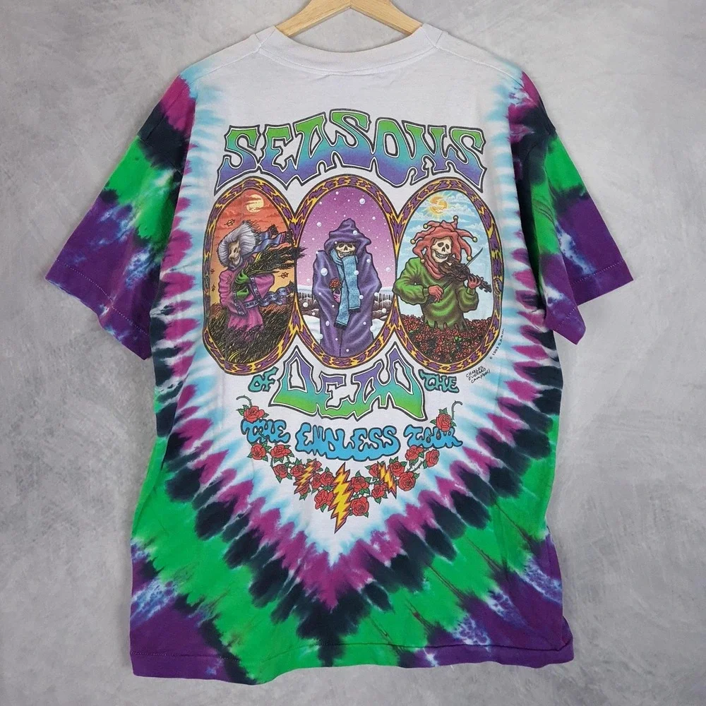 Vintage Grateful Dead Shirt Mens XL Tie Dye Seasons Of The Dead Liquid Blue - Picture 10 of 16